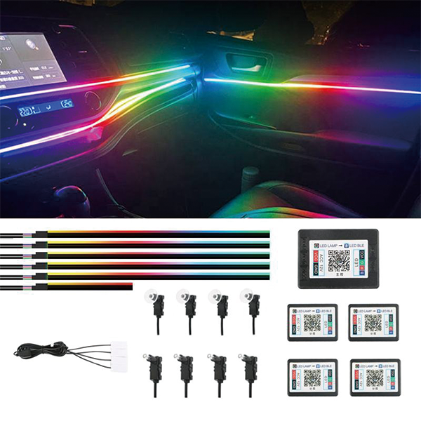 Car symphony Led Cold line Light Optic Fiber Light RGB Dream Color APP control LED interior Ambient Atmosphere Lights